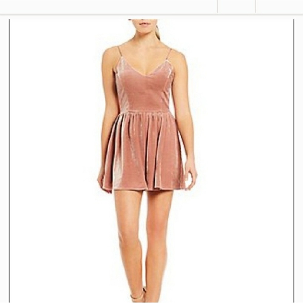 Gianni Bini Blush Velvet Mini Dress